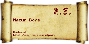 Mazur Bors névjegykártya